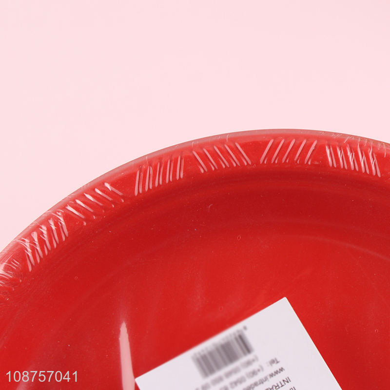 Factory price round red plastic tableware plate for home restaurant