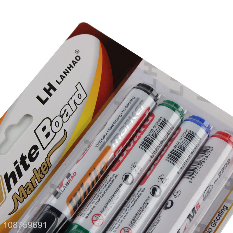 Hot selling 4pcs easy erasing white board marker set