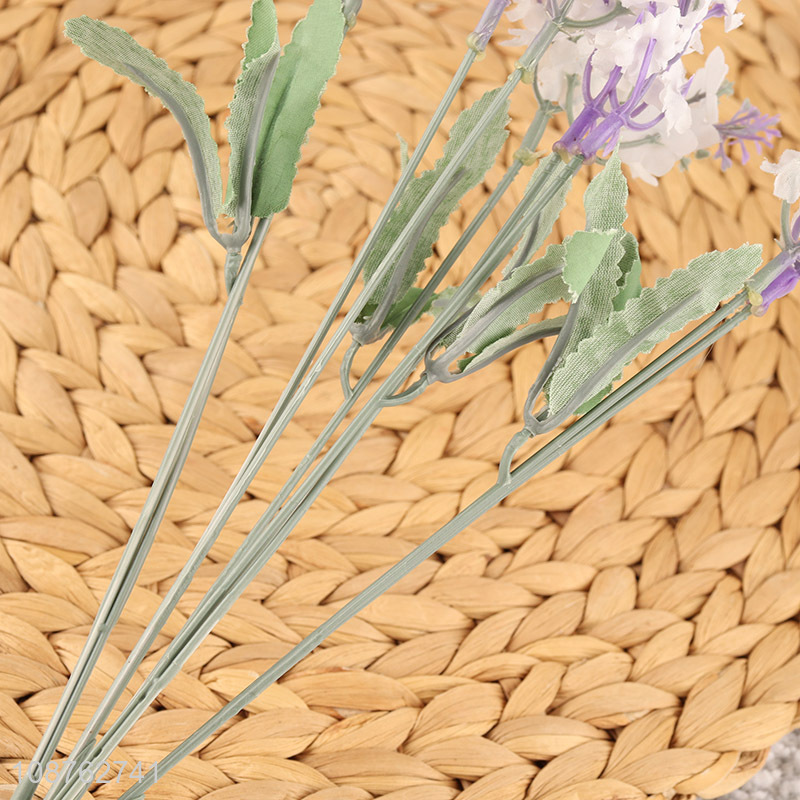 Wholesale 5 heads artificial flower fake lavender for indoor outdoor decor