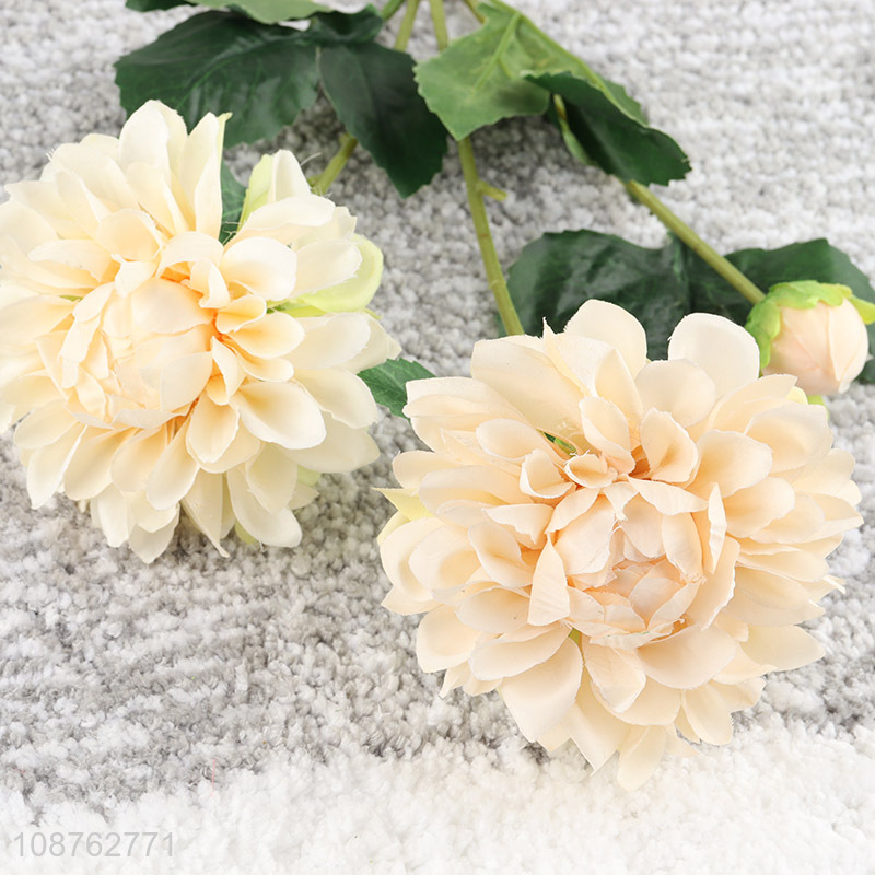 Wholesale 3 heads flower artificial flower lifelike flower for office decor