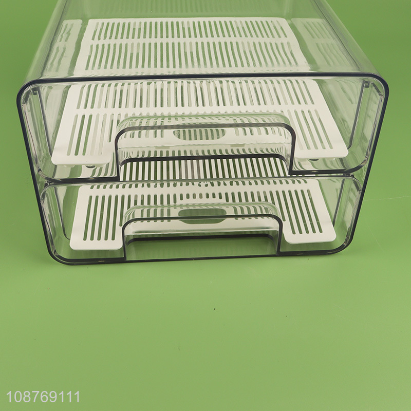 Online wholesale plastic refrigerator organizer bins with drain tray