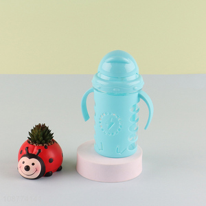 Hot selling plastic water bottle with straw for kids