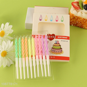 Good quality 10pcs striped birthday candles