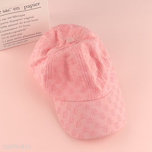 Good quality pink girls sports baseball hat