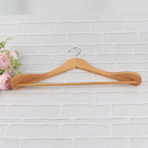 Wholesale heavy duty wide wooden clothes hanger coat hanger