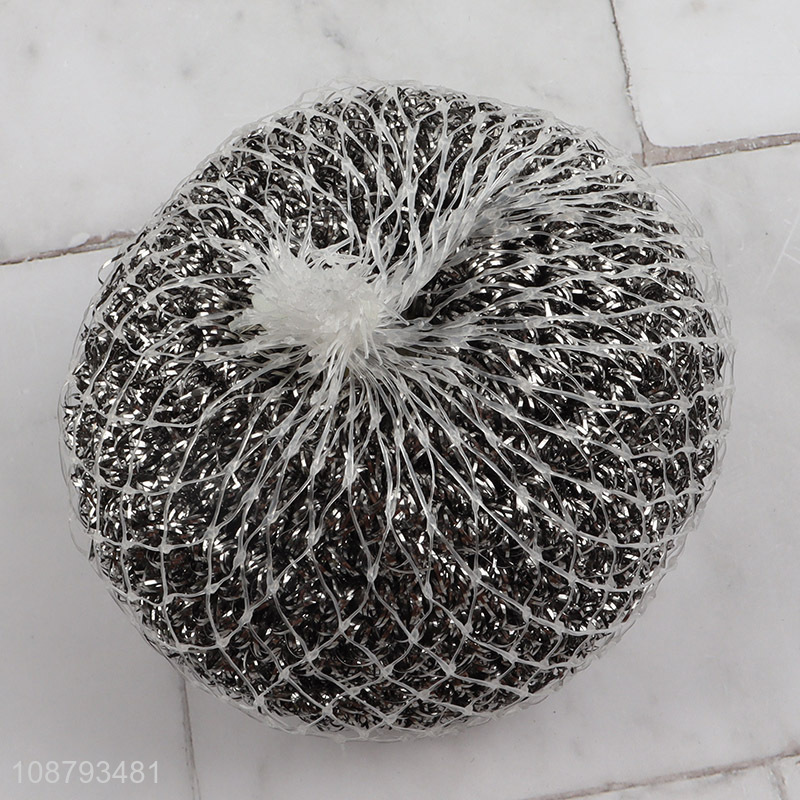 Good quality 2pcs stainless steel scouring balls pot scrubbers