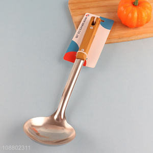 Wholesale imitation wood grain handle stainless steel soup ladle