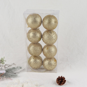 New product golden 8pcs christmas hanging ornaments ball