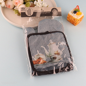 Factory peice 2pcs custom print pot holder for kitchen