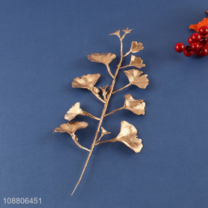 High quality gold faux ginkgo leaves for home office decoration