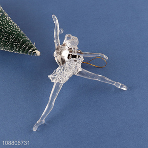 Wholesale clear acrylic ballerina ornaments Christmas tree hanging decor