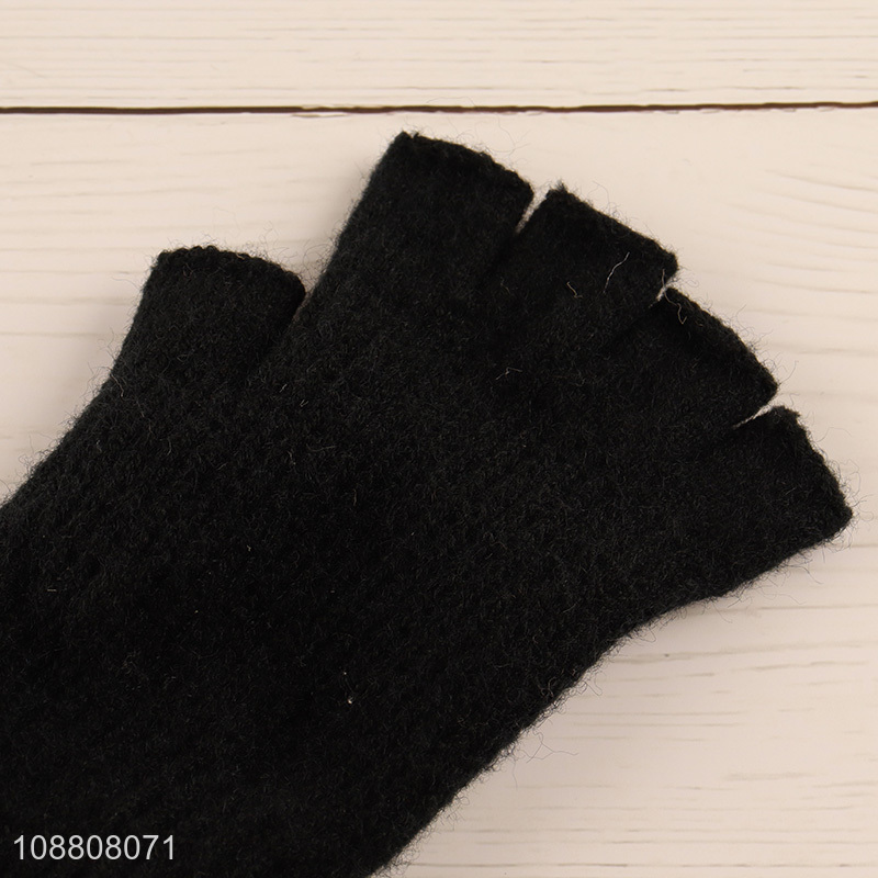 New product winter half finger knit gloves for women men