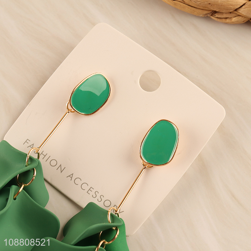 Wholesale lightweight petal drop dangle earrings for women