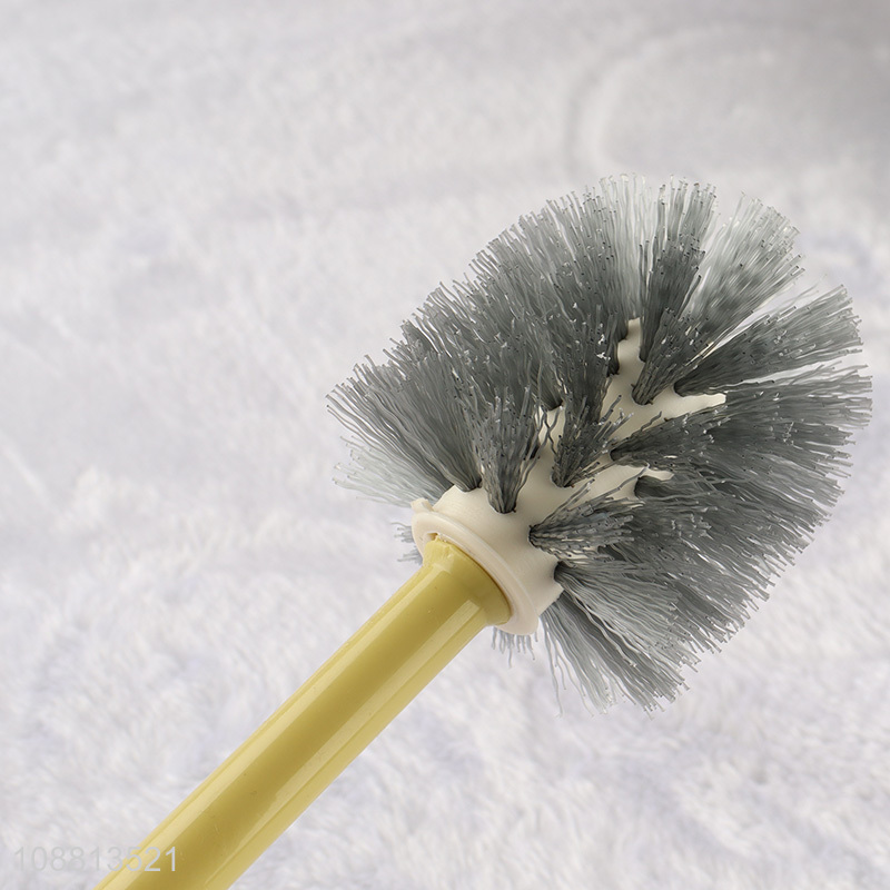 Good quality plastic toilet brush and holder with long handle