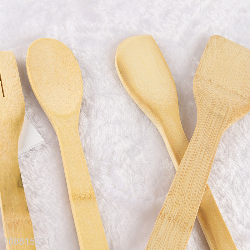 Online wholesale natural bamboo kitchen utenils and holder set