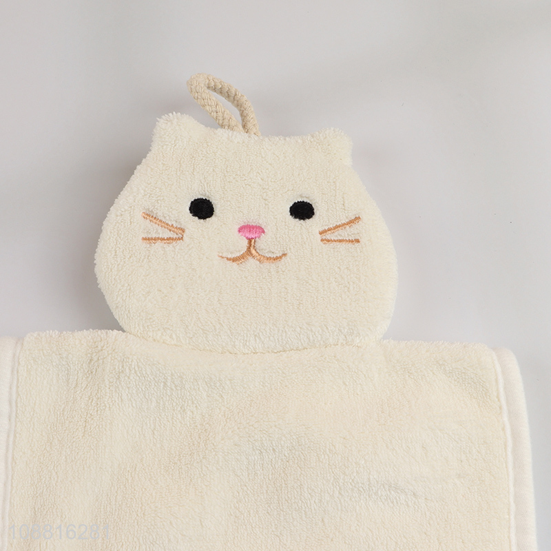 Hot items cat shape coral fleece hand towel