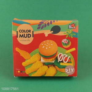 Good quality hamburger diy colored mud play dough set