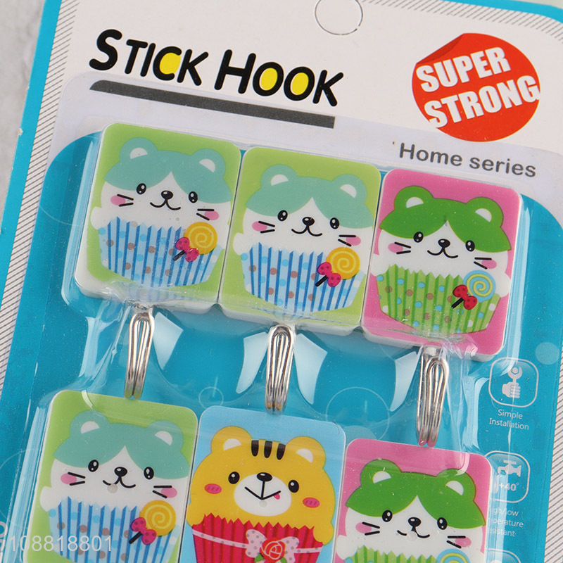 Hot selling 4pcs cute strong adhesive wall hooks for hanging towels