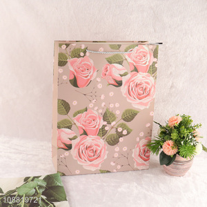 Hot selling heavy duty floral print paper gift bag