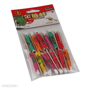 Best sale disposable bamboo umbrella fruit sticks wholesale