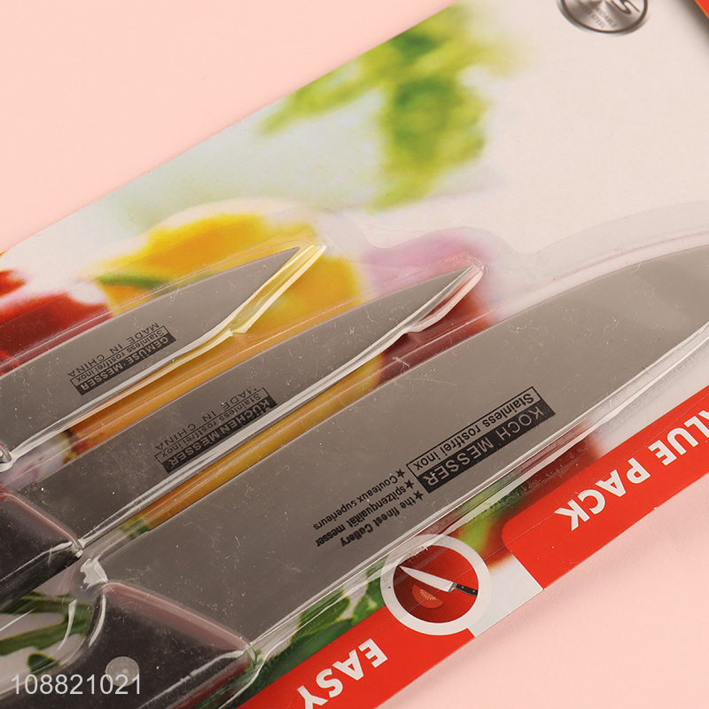 Wholesale 3pcs stainless steel paring knife for cutting