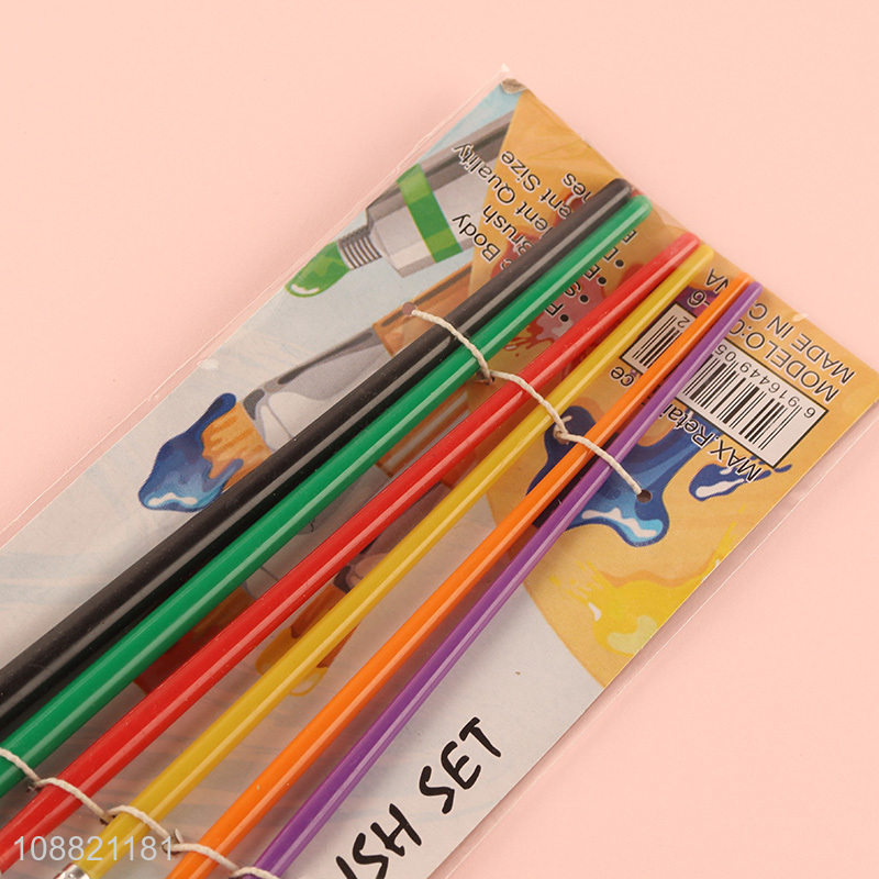 Factory supply 6pcs paint brush for oil acrylic painting