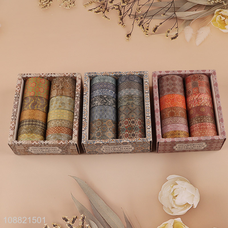 Wholesale 12 rolls vintage washi masking tape set for planners