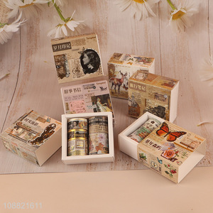 High quality 8 rolls vintage washi paper tape set for scrapbooking