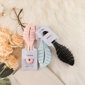 Good sale leave shape hollow anti-static hair comb wholesale