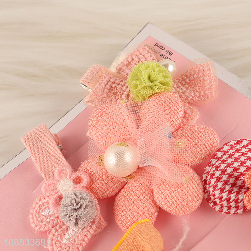 China supplier girls hair accessories 5pcs bowknot hairpin