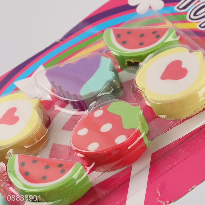 Top quality 8pcs fruit series eraser set for stationery