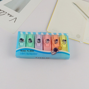 Good sale 6pcs students stationery mini highlighter pen set