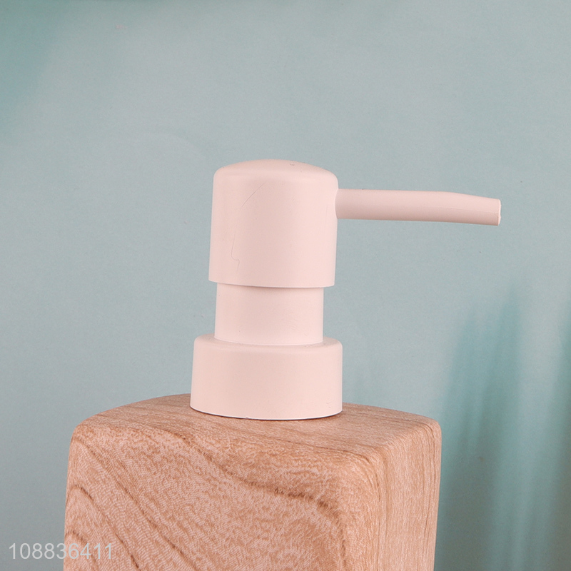 New arrival wood grain ceramic soap dispenser for bathroom kitchen