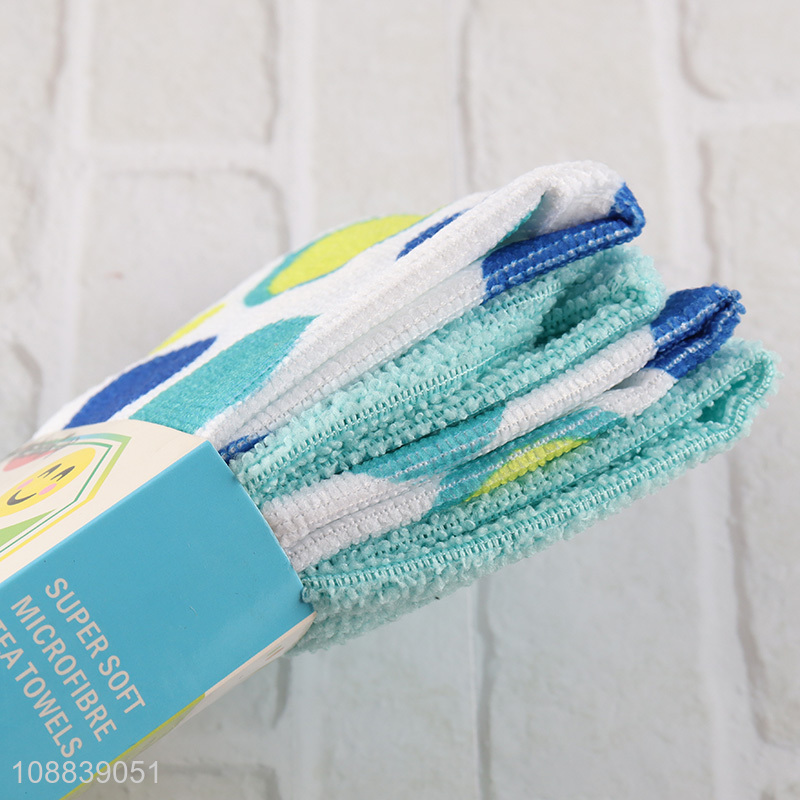 Best sale 4pcs household microfiber tea towel cleaning cloth