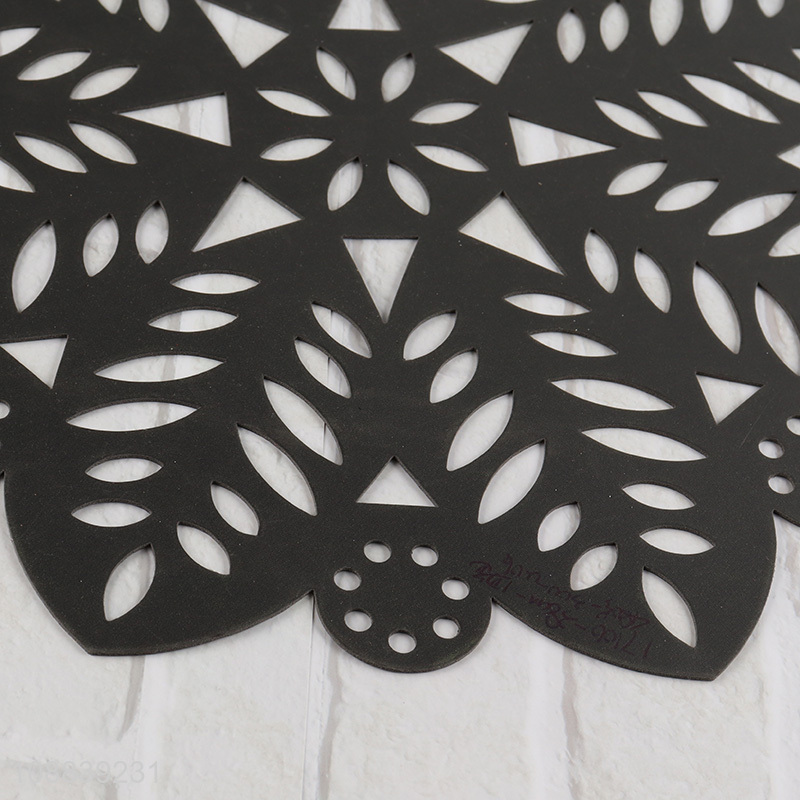 Latest products black hollow pvc non-slip place mat