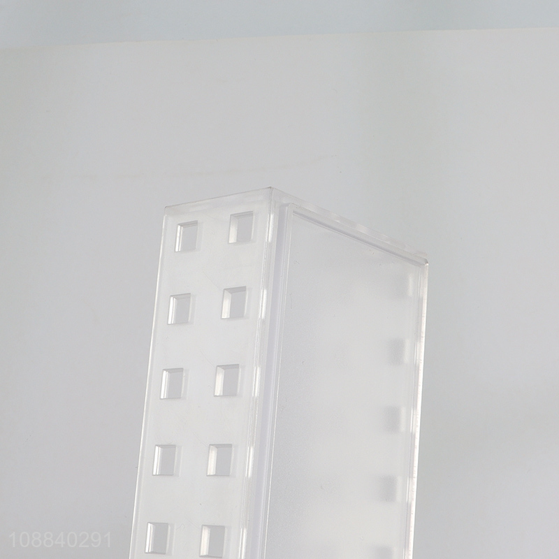 Low price rectangle transparent hollow desktop storage box