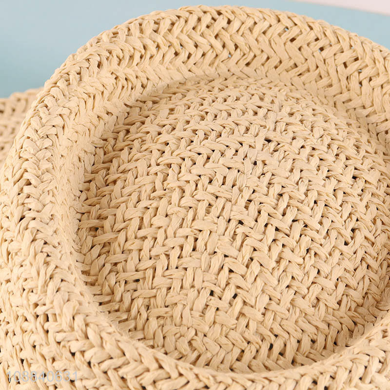 Yiwu market wide brim beach sun straw hat for women