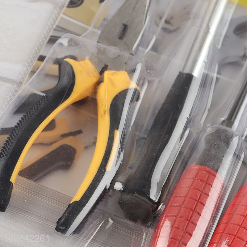 Factory wholesale home tool kit with plier, claw hammer & screwdrivers