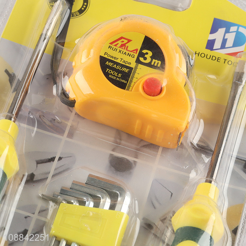 Online wholesale home tool kit with tape measure, screwdrivers & hex key set