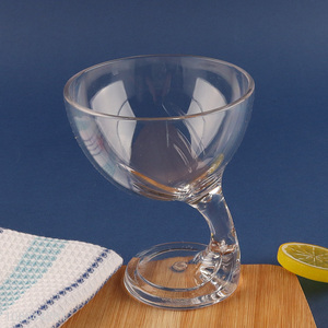 New Arrival Clear Acrylic Ice Cream Cup Footed Trifle Bowl