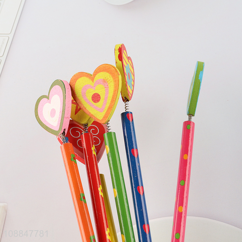 Good Price Wood-Cased Pencil with Cartoon Pencil Topper