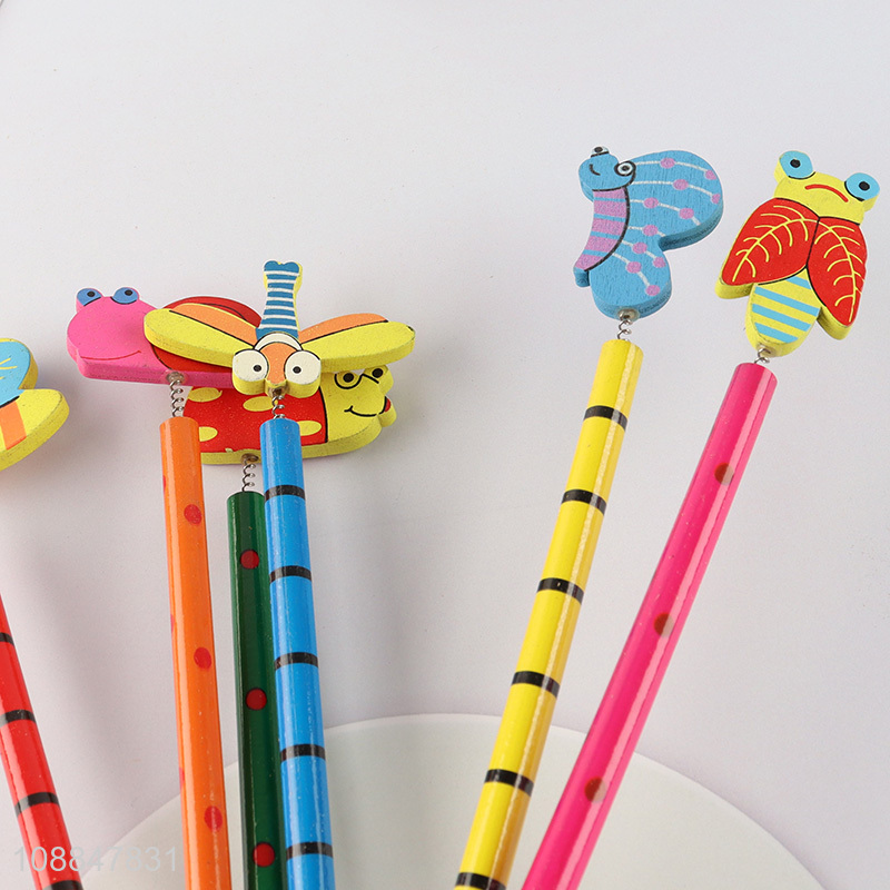 Factory Price Colorful Pencils with Cute Cartoon Toppers