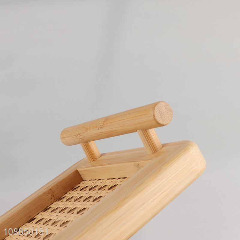 Top selling rectangle home bamboo serving tray wholesale