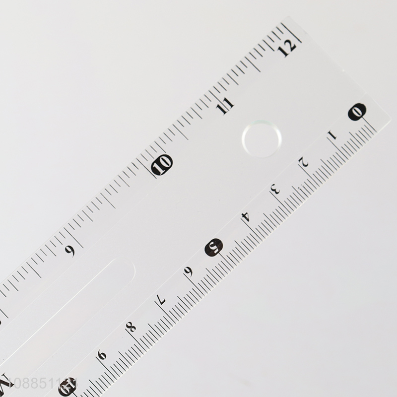 Wholesale transparent plastic straight ruler student measuring tool