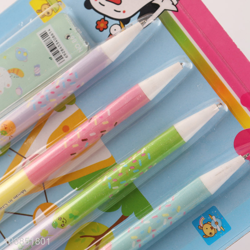 New arrival 4pcs cute mechanical pencils with refills for student