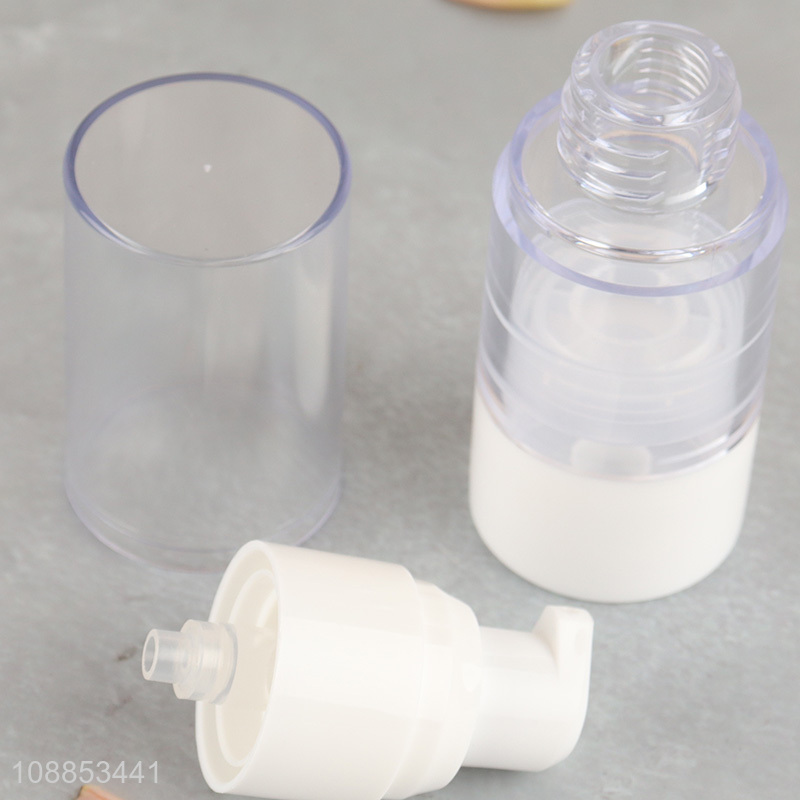 Good quality 15ml clear empty airless cosmetic cream pump bottle