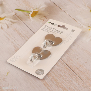 Yiwu factory 2pcs heart shape multifunction sticky hook set