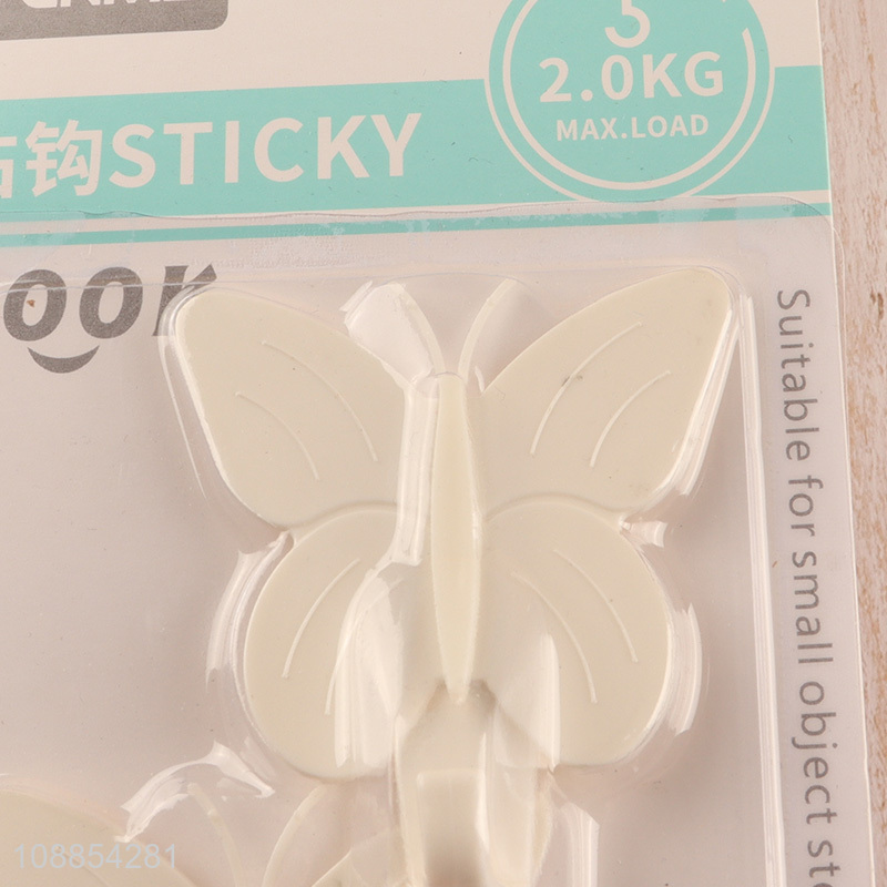 High quality butterfly shape 2pcs plastic sticky hook set