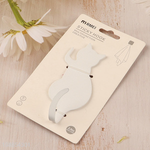 Best sale cat shaped white multifunction sticky hook for home