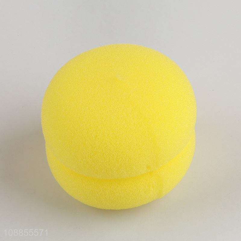 Top selling 6pcs yellow ball shaped sponge hair roller wholesale